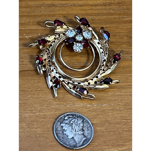VINTAGE PINWHEEL 1/20 12K GF SIGNED PHYLLIS PIN BROOCH PENDANT Circa 1940s - Picture 1 of 7
